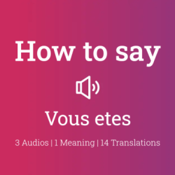 Vous etes french map phrase